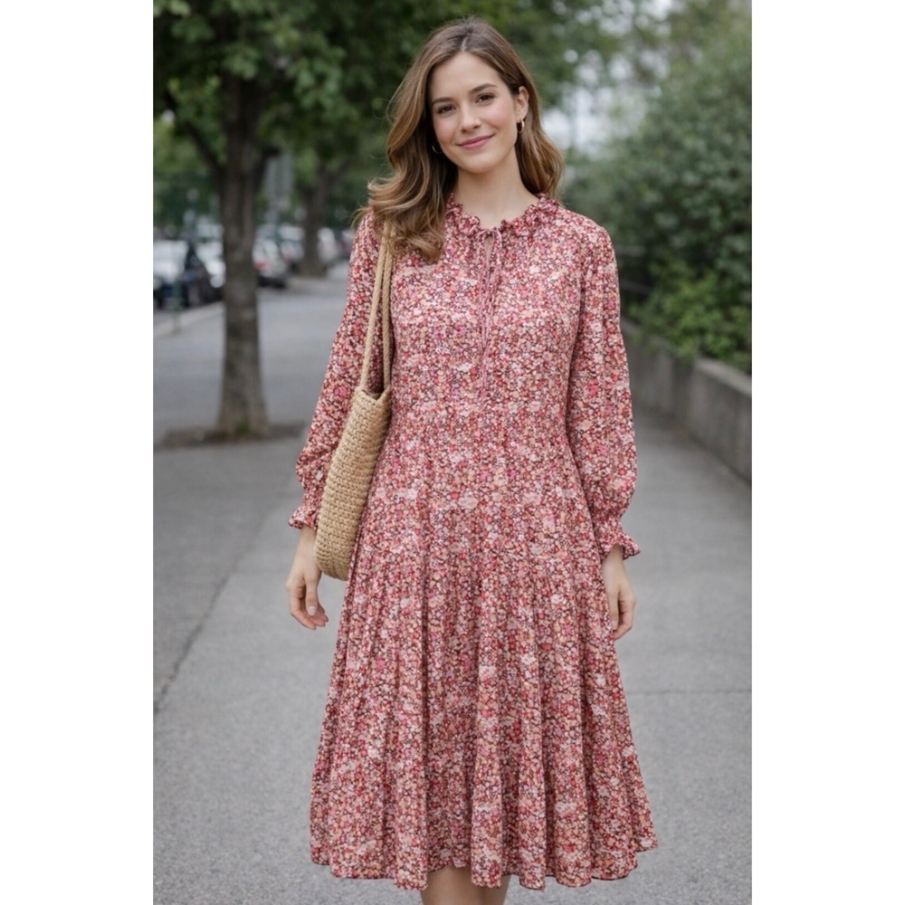 O.P.T. | One Pretty Time Ditsy Floral Tiered Boho Cottagecore Dress Sz.Medium